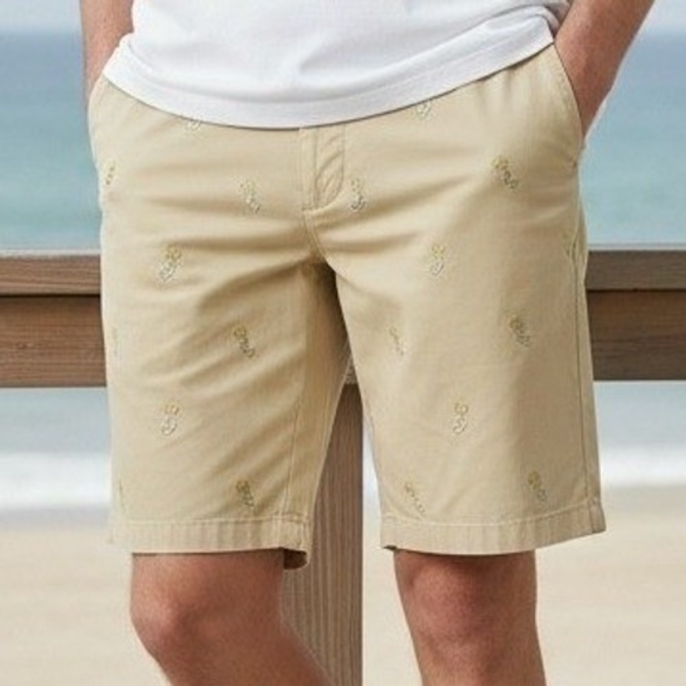 Vineyard Vines Shorts Mens 32 Khaki‎ Mermaid Embroidered Preppy Coastal Nautical